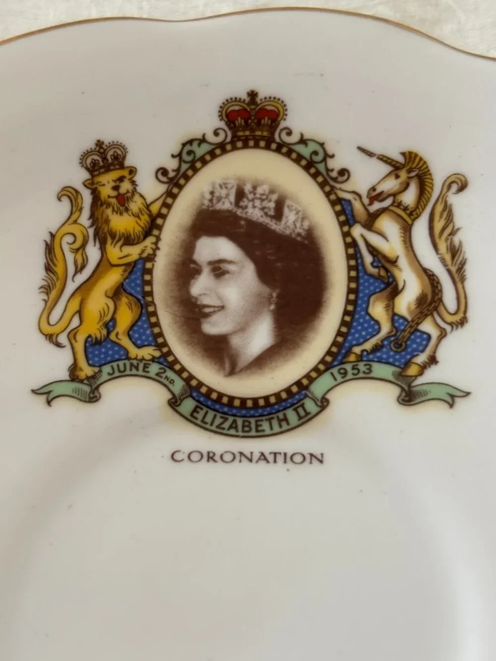 Vintage Royal Albert Bone China Queen Elizabeth Coronation Teacup and Saucer Set